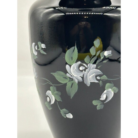 White Rose Vase by PILGRIM GLASS Black Glass - Picture 3 of 8